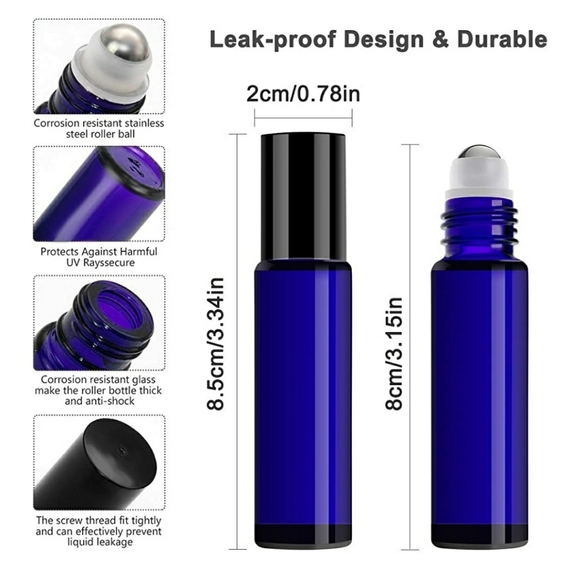 New Cobalt Blue Glass Ball Roller Never Used - Picture 4 of 5